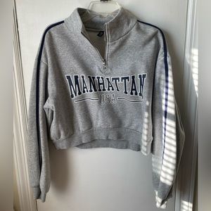 H&M Grey Cropped Women Sweater